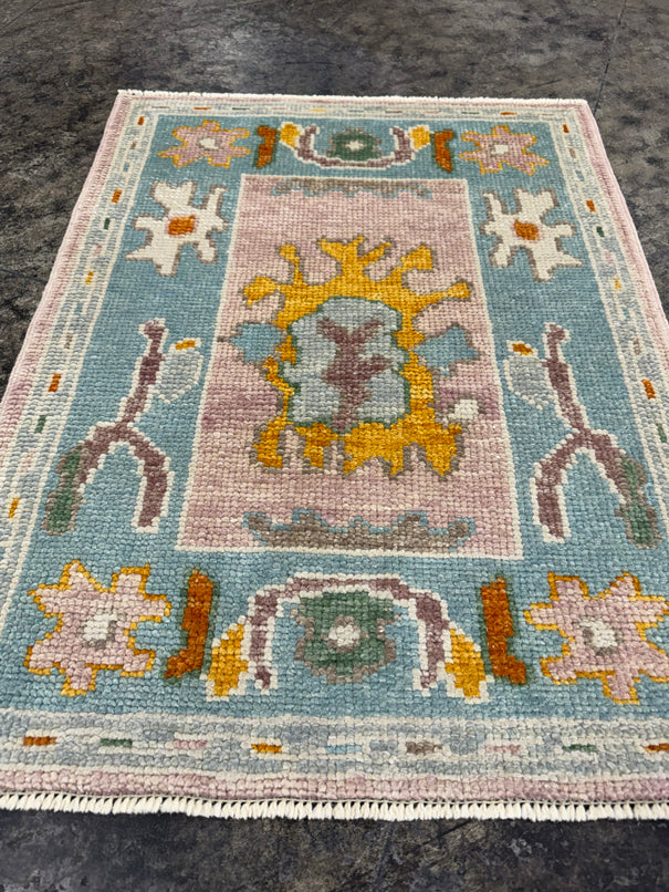Turkish Oushak Rug 2'2" x 2'10" #24328