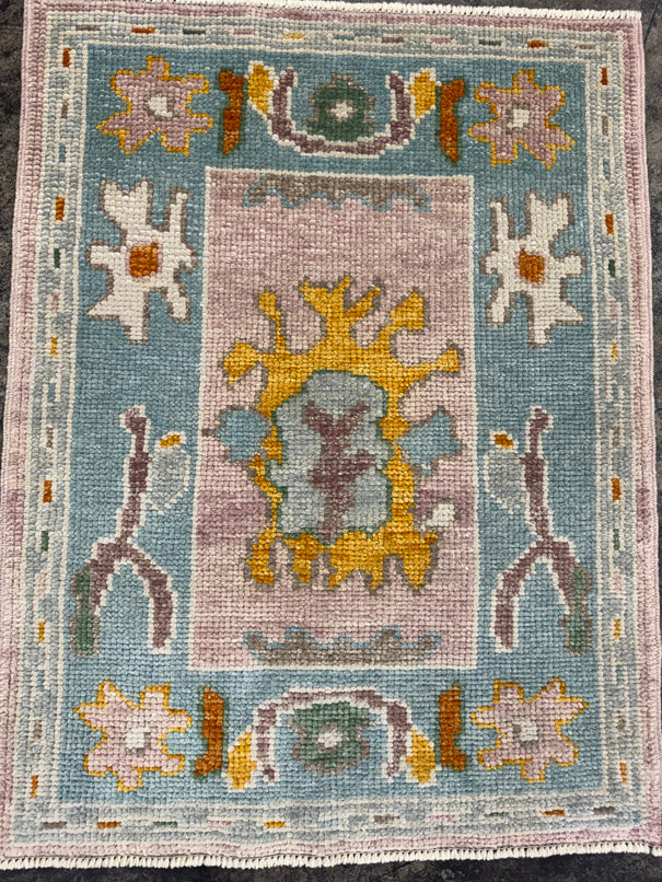 Turkish Oushak Rug 2'2" x 2'10" #24328