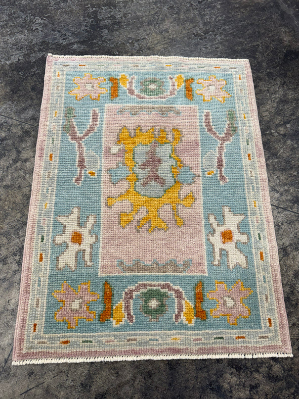 Turkish Oushak Rug 2'2" x 2'10" #24328