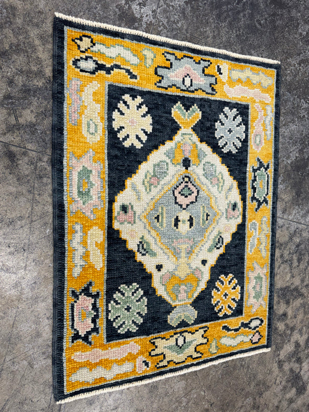 Turkish Oushak Rug 2'2" x 2'11" #24338