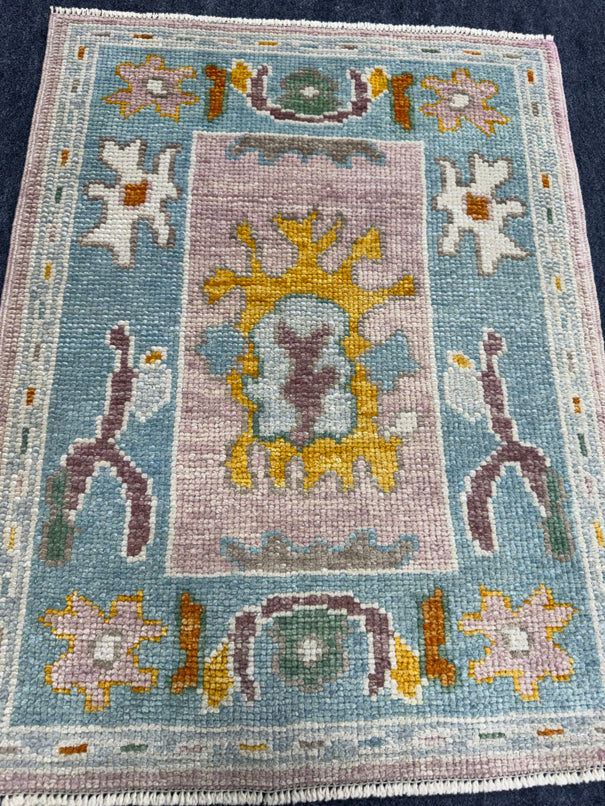 Turkish Oushak Rug 2'2" x 2'10" #24405