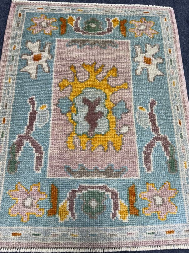 Turkish Oushak Rug 2'3" x 2'11" #24412