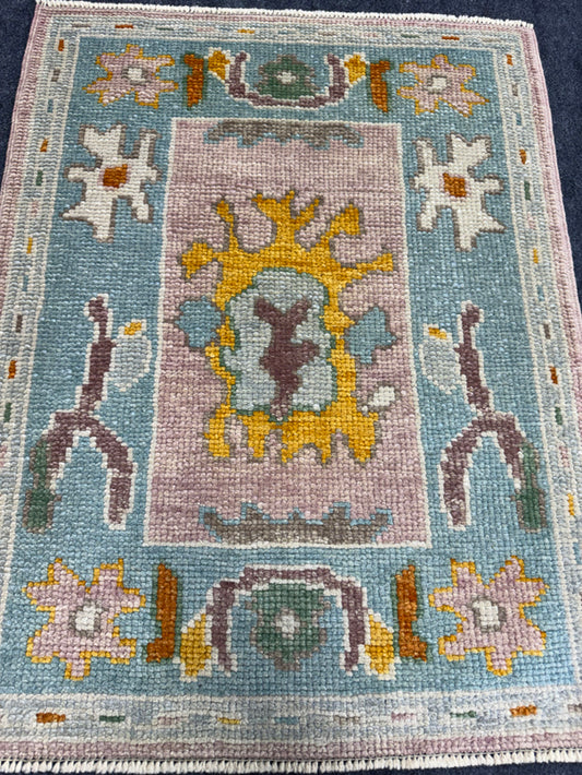 Turkish Oushak Rug 2'3" x 2'11" #24412