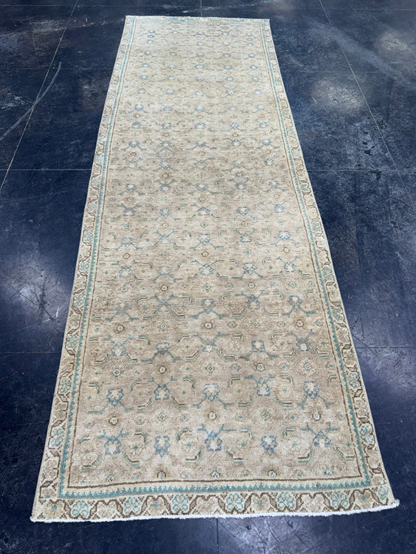 Turkish Vintage Runner Rug 3'4" x 9'11" #24446