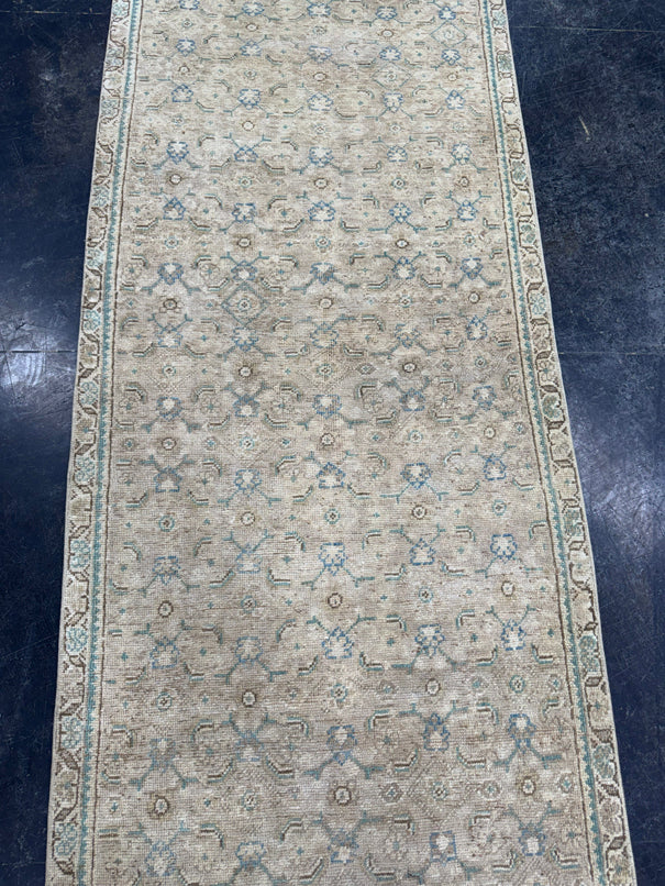 Turkish Vintage Runner Rug 3'4" x 9'11" #24446