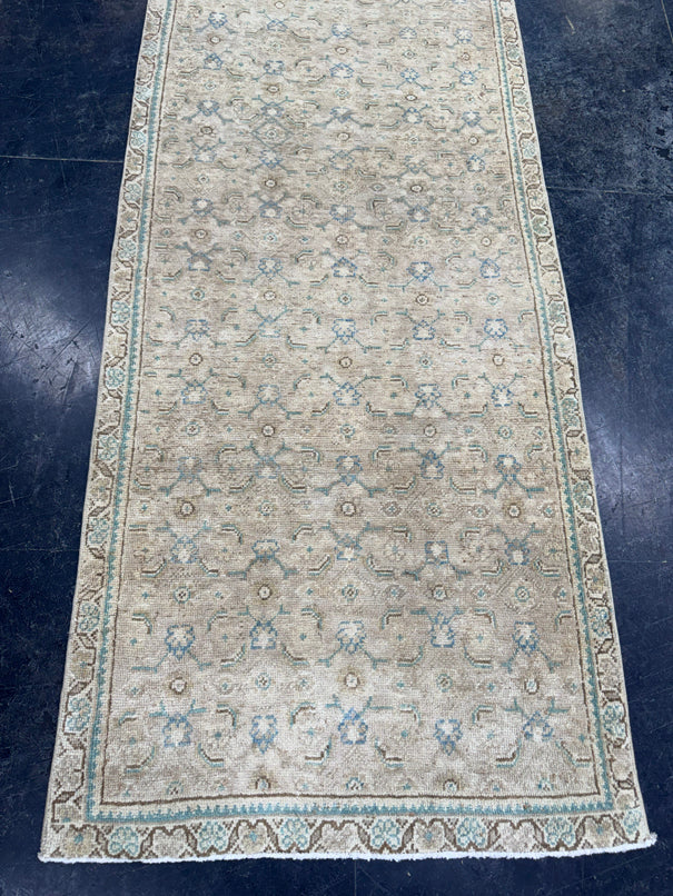 Turkish Vintage Runner Rug 3'4" x 9'11" #24446