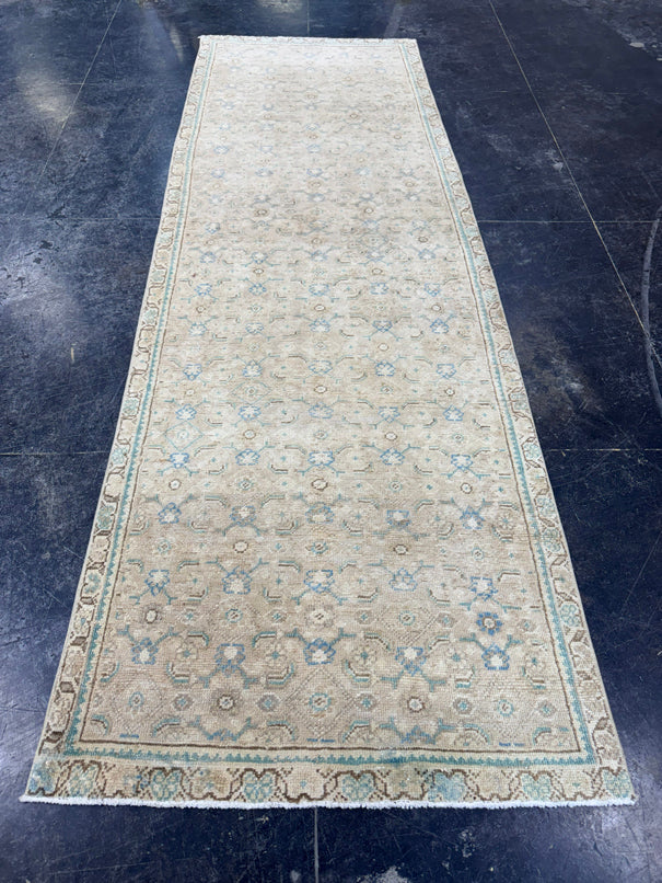 Turkish Vintage Runner Rug 3'4" x 9'11" #24446