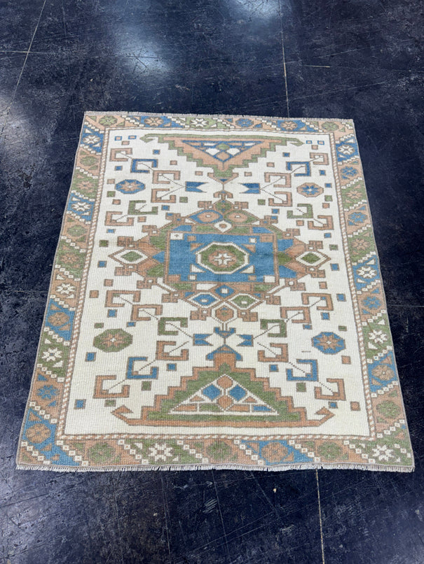 Turkish Vintage Rug 2'11" x 3'5" #24466