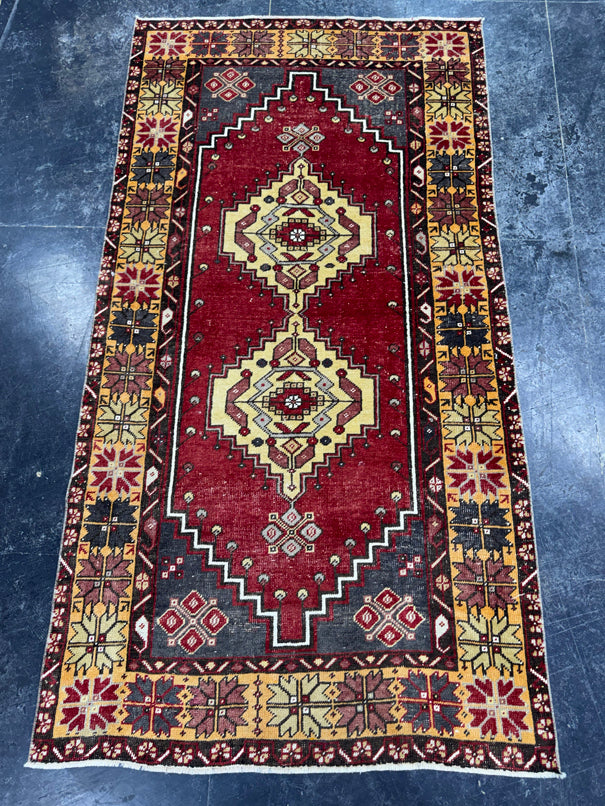 Turkish Vintage Rug 3'8" x 7'1" #24488