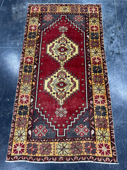 Turkish Vintage Rug 3'8" x 7'1" #24488