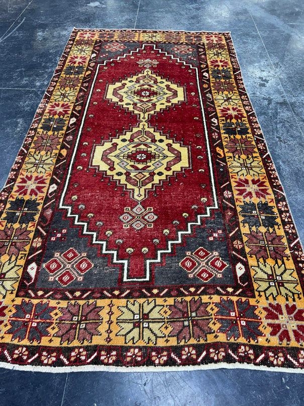 Turkish Vintage Rug 3'8" x 7'1" #24488