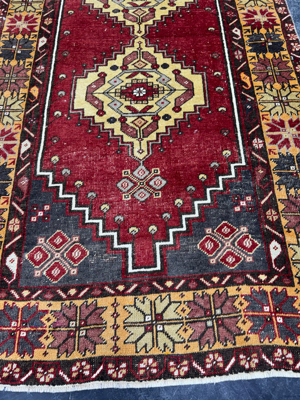 Turkish Vintage Rug 3'8" x 7'1" #24488