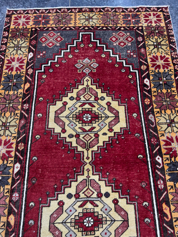 Turkish Vintage Rug 3'8" x 7'1" #24488