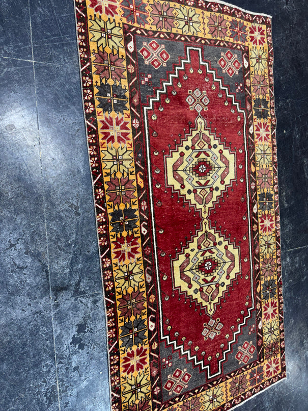 Turkish Vintage Rug 3'8" x 7'1" #24488