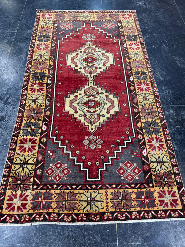 Turkish Vintage Rug 3'8" x 7'1" #24488