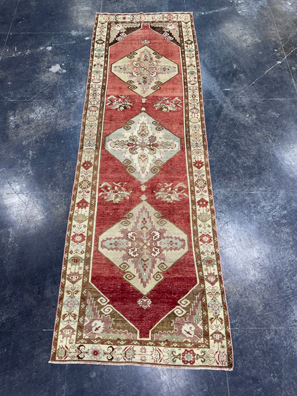 Turkish Vintage Runner Rug 3'5" x 10'8" #24480