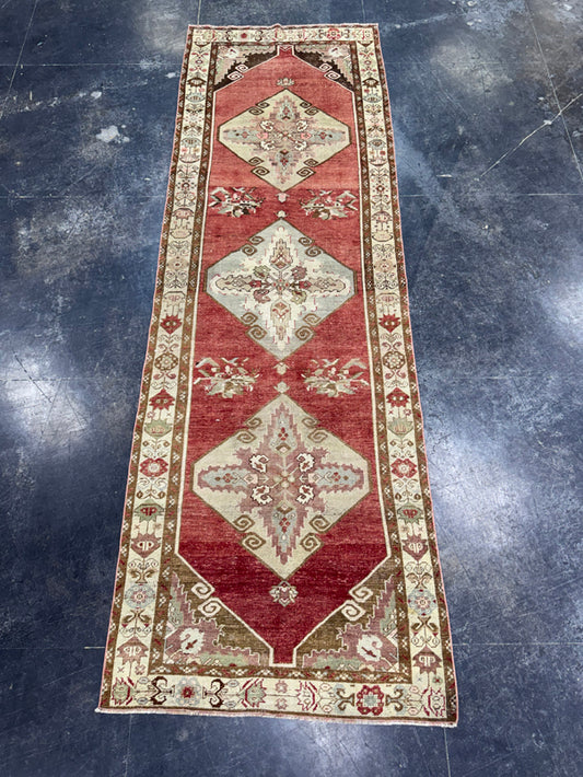 Turkish Vintage Runner Rug 3'5" x 10'8" #24480