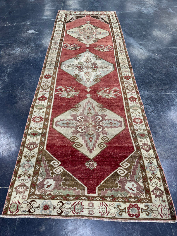 Turkish Vintage Runner Rug 3'5" x 10'8" #24480