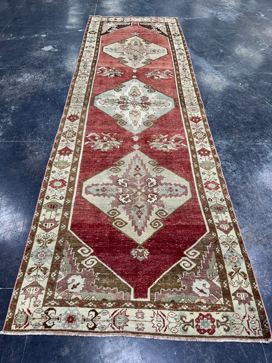 Turkish Vintage Runner Rug 3'5" x 10'8" #24480