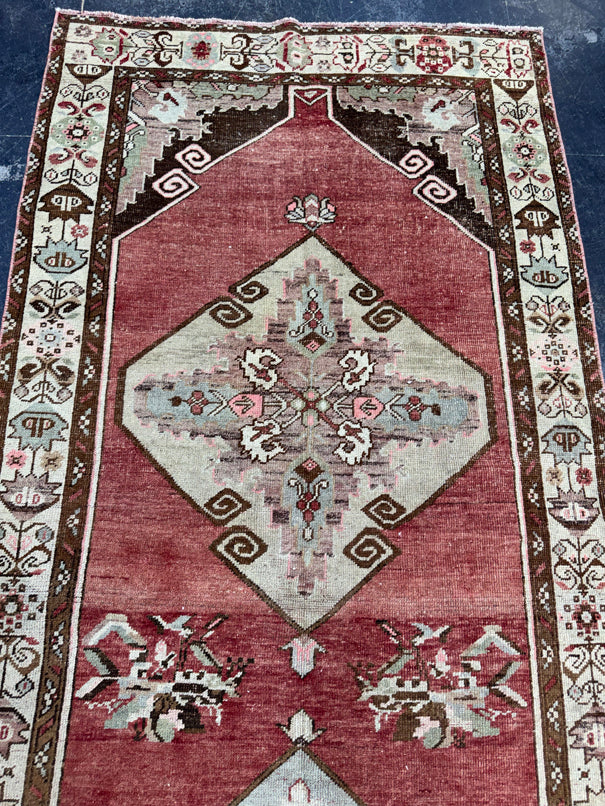 Turkish Vintage Runner Rug 3'5" x 10'8" #24480