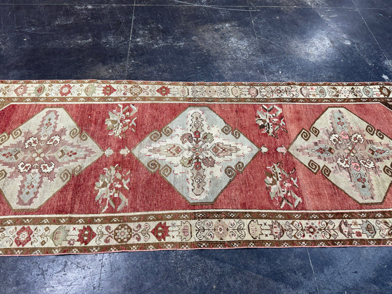 Turkish Vintage Runner Rug 3'5" x 10'8" #24480