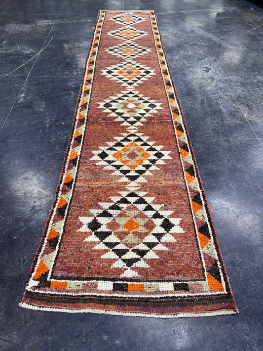 Turkish Vintage Runner Rug 2'9" x 13'4" #24555
