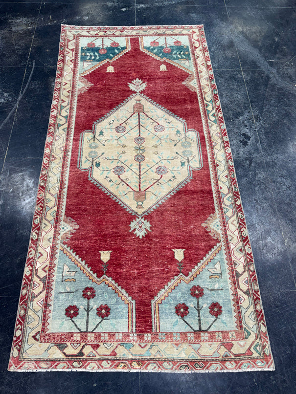 Turkish Vintage Runner Rug 4'5" x 9'1" #24552