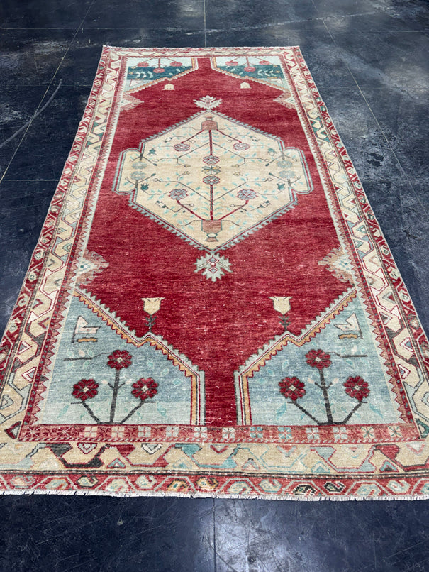 Turkish Vintage Runner Rug 4'5" x 9'1" #24552