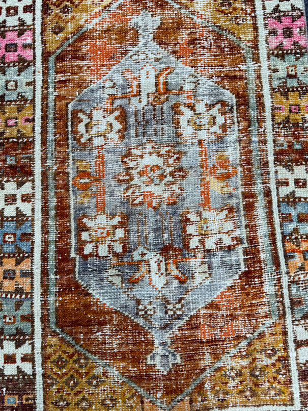 Turkish Vintage Rug 2'7" x 3'10" #24543