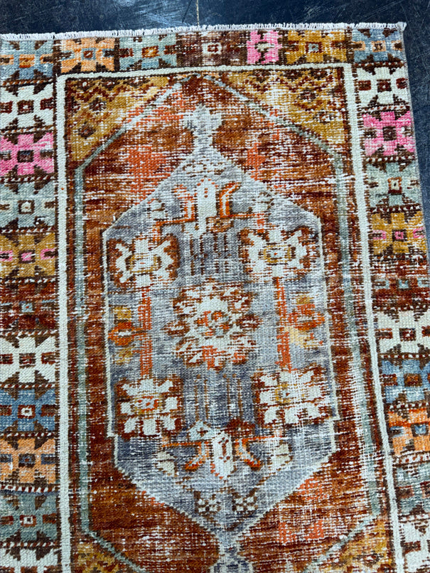 Turkish Vintage Rug 2'7" x 3'10" #24543