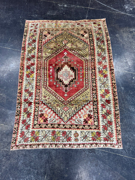 Turkish Vintage Rug 3'9" x 5'4" #24600