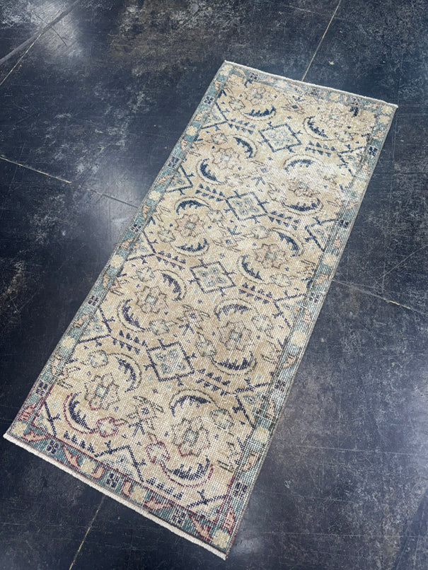 Turkish Vintage Rug 1'10" x 4'2" #24581