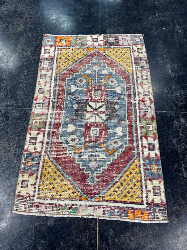 Turkish Vintage Rug 2'5" x 3'11" #24619