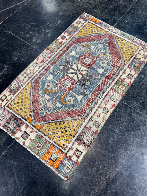 Turkish Vintage Rug 2'5" x 3'11" #24619