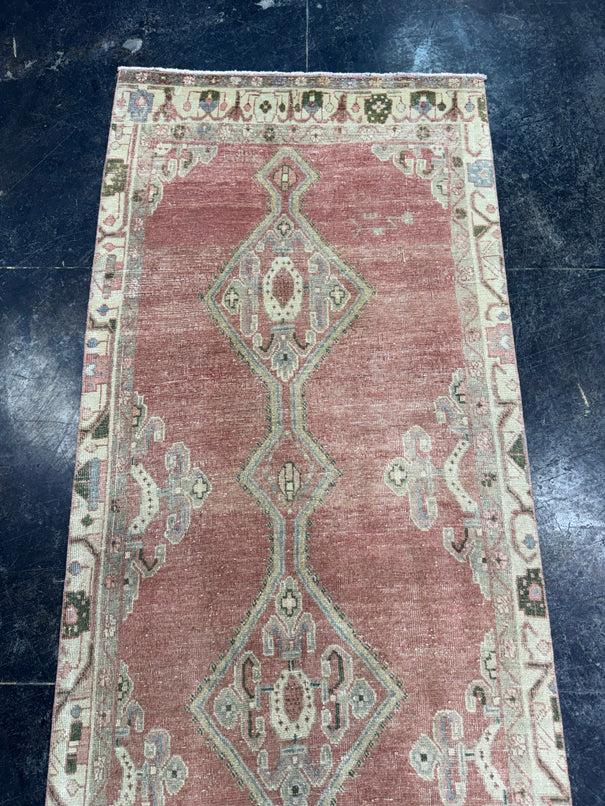 Turkish Vintage Runner Rug 3'3" x 9'4" #24638