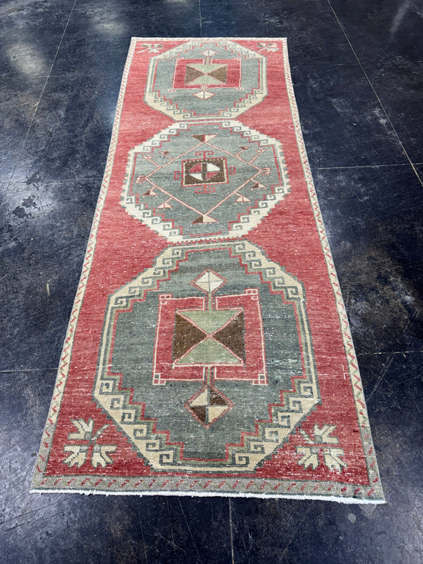 Turkish Vintage Runner Rug 3'1" x 8'6" #24642