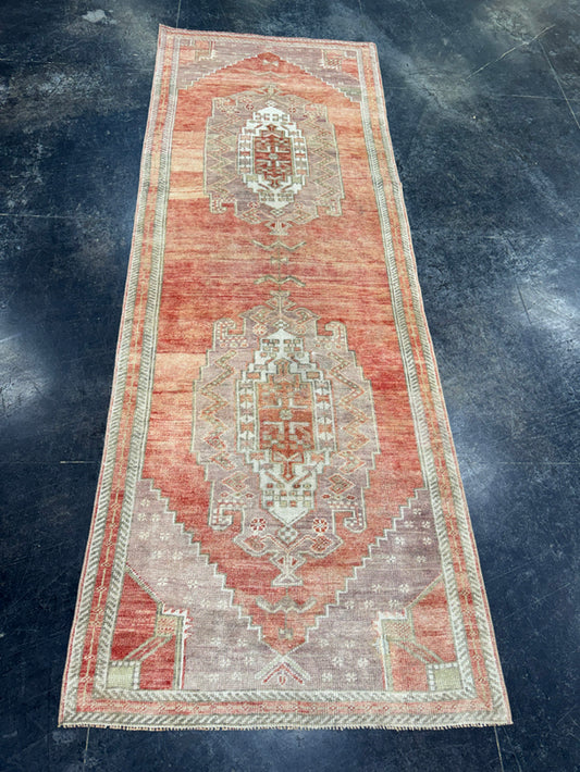 Turkish Vintage Runner Rug 3'4'' x 9'3'' #24892