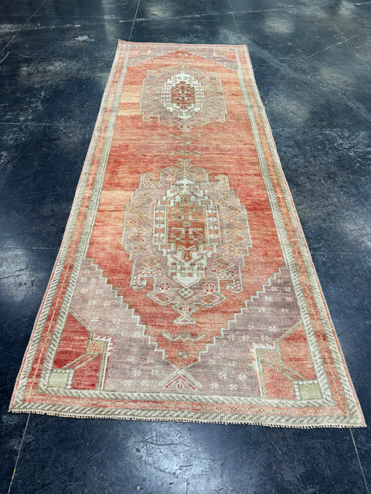 Turkish Vintage Runner Rug 3'4'' x 9'3'' #24892