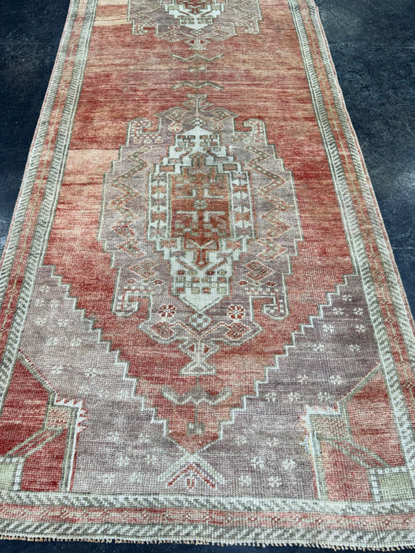 Turkish Vintage Runner Rug 3'4'' x 9'3'' #24892
