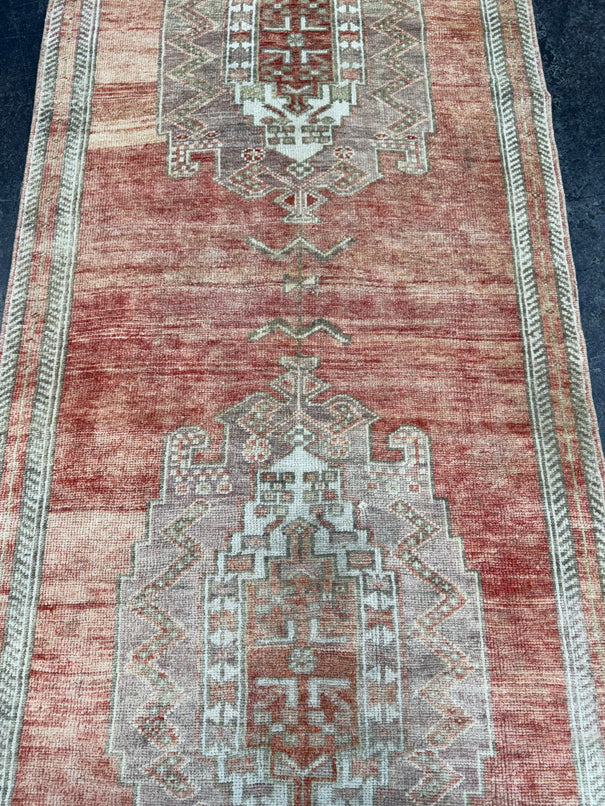 Turkish Vintage Runner Rug 3'4'' x 9'3'' #24892