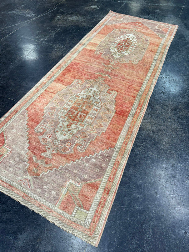 Turkish Vintage Runner Rug 3'4'' x 9'3'' #24892