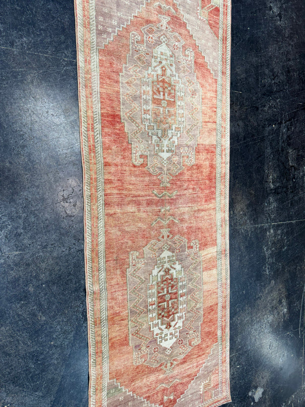 Turkish Vintage Runner Rug 3'4'' x 9'3'' #24892