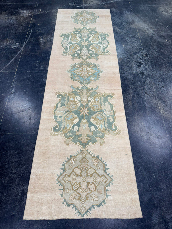 Turkish Vintage Runner Rug 3'3'' x 9'11'' #24885