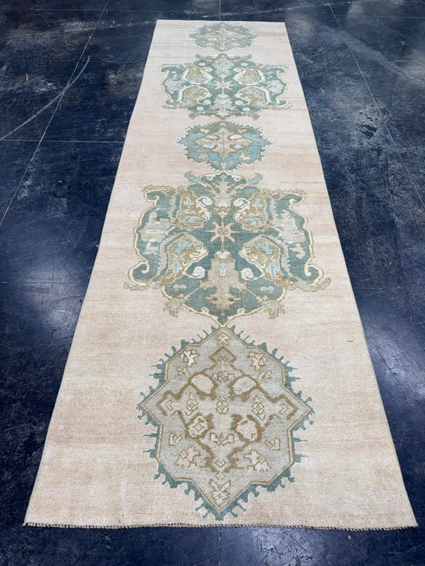 Turkish Vintage Runner Rug 3'3'' x 9'11'' #24885