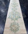Turkish Vintage Runner Rug 3'3'' x 9'11'' #24885
