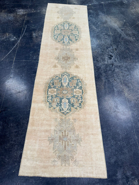 Turkish Vintage Runner Rug 3'2'' x 11'9'' #24887
