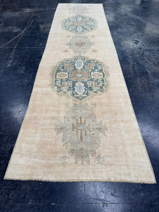Turkish Vintage Runner Rug 3'2'' x 11'9'' #24887