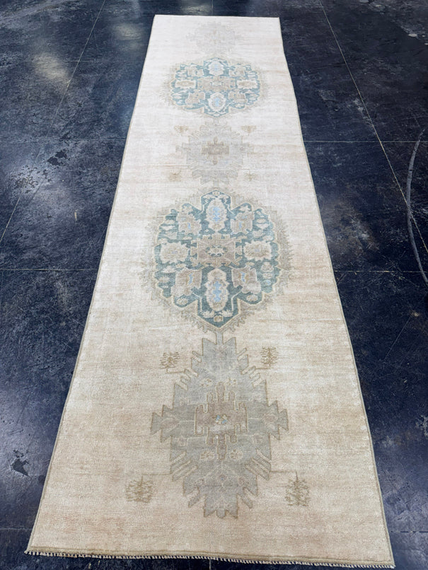 Turkish Vintage Runner Rug 3'2'' x 11'9'' #24887