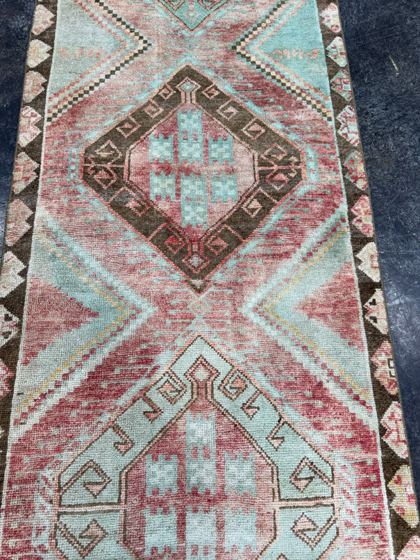 Turkish Vintage Runner Rug 3'1'' x 9'9'' #24879