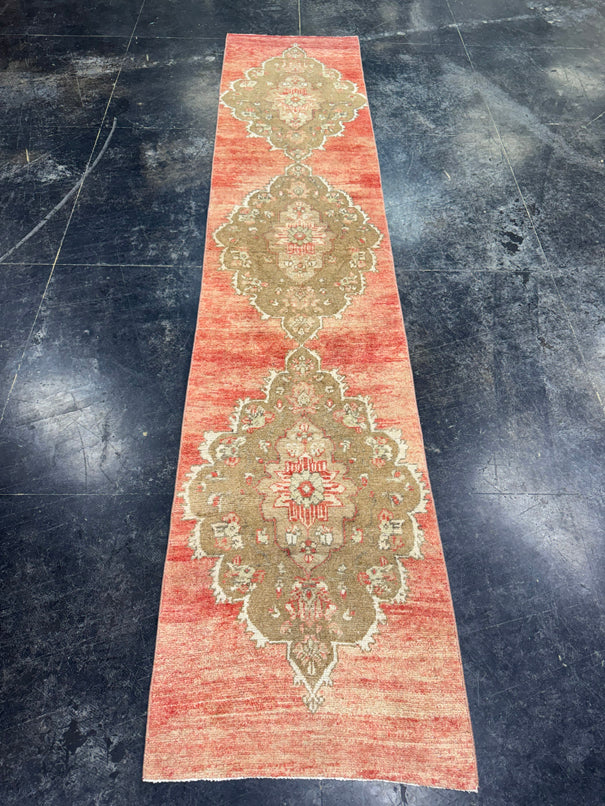 Turkish Vintage Runner Rug 2'4'' x 11'4'' #24877